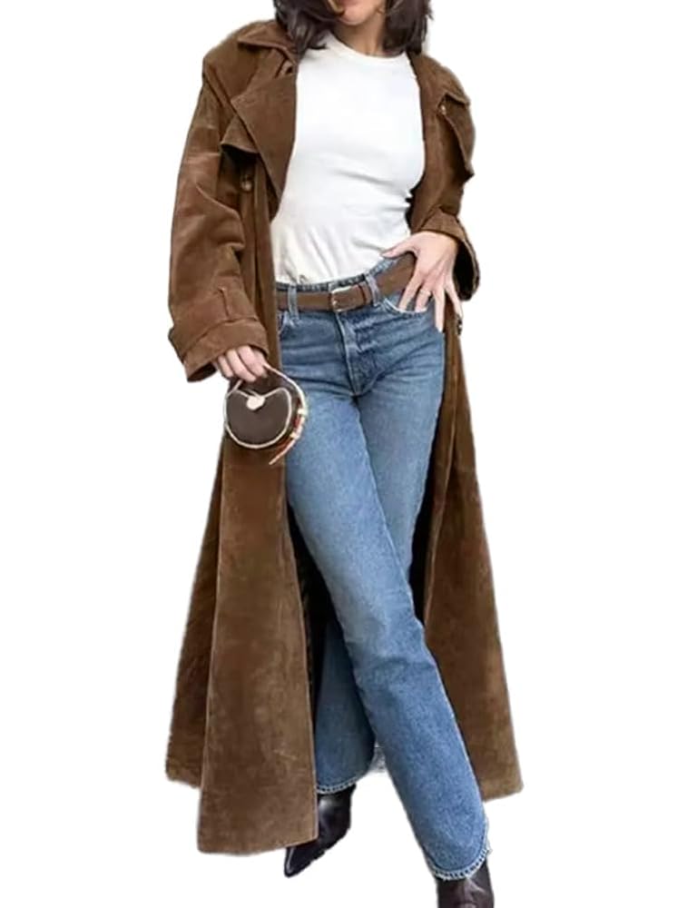 M*h様 AmeriVintage_TRENCH MULTI WAY LONG Amazon.com: Mywinway Suede Trench Coat Women 2025 Fall
